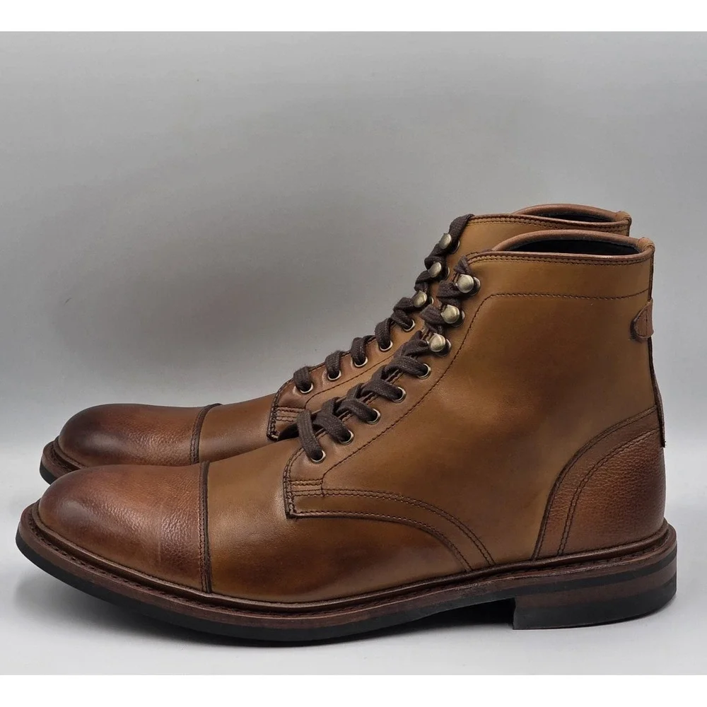 Allen Edmonds Landon Cap Toe Leather Boots Men's 8.5D Walnut USA 3739